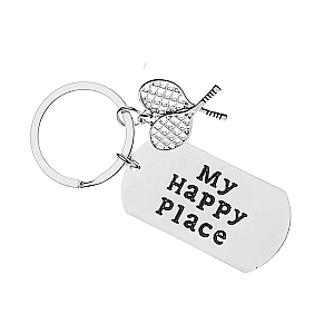 Tennis Keychain - My Happy Place