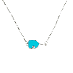 Sterling Silver Pickleball Paddle Necklace