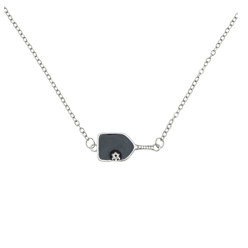 Sterling Silver Pickleball Paddle Necklace
