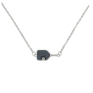 Sterling Silver Pickleball Paddle Necklace