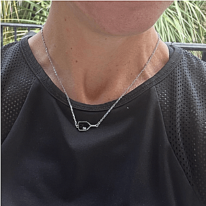 Sterling Silver Pickleball Paddle Necklace