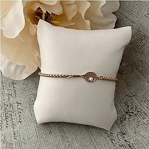 Gold Tennis Racket Adjustable Bracelet