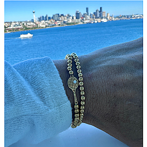 Pearl Tennis Racket Beaded Bracelet