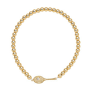 Pearl Tennis Racket Beaded Bracelet