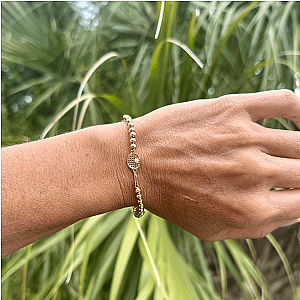 Pearl Tennis Racket Beaded Bracelet