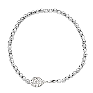 Pearl Tennis Racket Beaded Bracelet