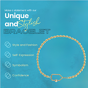 Pickleball Paddle Beaded Rhinestone Bracelet -Gold