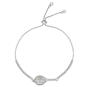 Tennis Racket Beaded Slider Bracelet