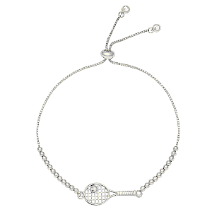 Tennis Racket Beaded Slider Bracelet
