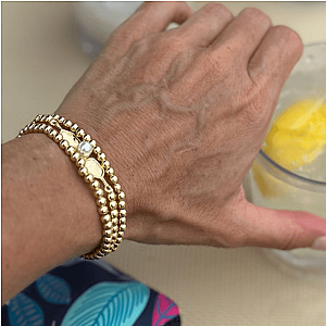Pearl Pickleball Beaded Stretch Bracelet