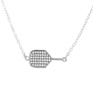 Gold Pickleball Connector Rhinestone Necklace- Pick Color
