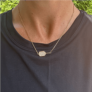 Gold Pickleball Connector Rhinestone Necklace- Pick Color
