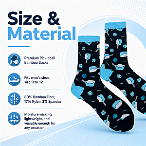 Bamboo Pickleball Socks- Blue