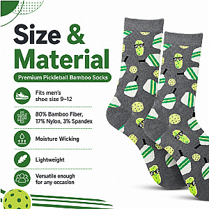 Bamboo Pickleball Socks- Gray