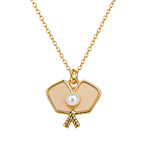 Pickleball Pearl Elegance Necklace - Gold