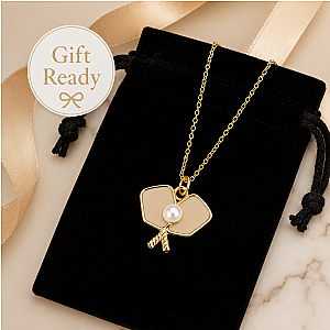 Pickleball Pearl Elegance Necklace - Gold