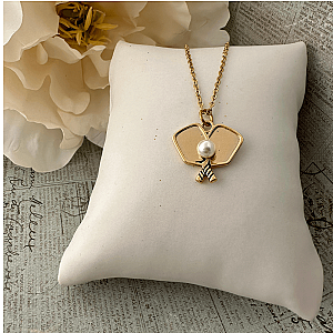 Pickleball Pearl Elegance Necklace - Gold