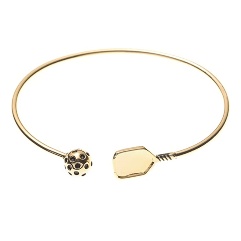 Gold Pickleball Cuff Adjustable Bracelet