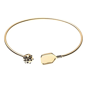 Gold Pickleball Cuff Adjustable Bracelet