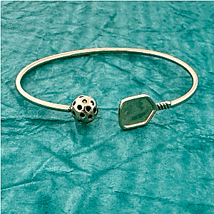 Gold Pickleball Cuff Adjustable Bracelet
