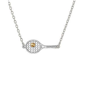 Tennis Two Tone Racket Necklace