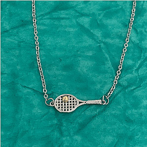 Tennis Two Tone Racket Necklace