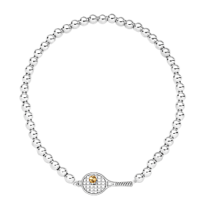 Silver and Gold Tennis Beaded Bracelet