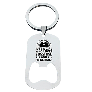 Pickleball Keychain - Just a Girl That Loves Pickleball & Sunshine