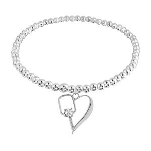 Pickleball Heart Beaded Stretch Bracelet - Pick Color