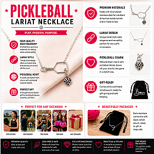 Lob and Love Lariat Pickleball Necklace