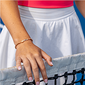 Gold Pickleball Beaded Stretch Bracelet