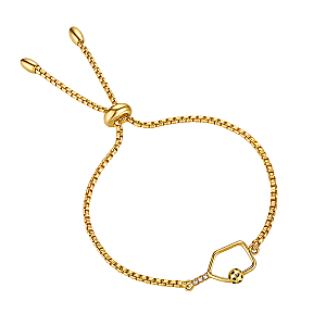 Gold Pickleball Paddle Adjustable Bracelet- Pick Style