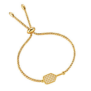 Gold Pickleball Paddle Adjustable Bracelet- Pick Style