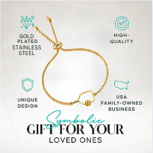 Gold Pickleball Paddle Adjustable Bracelet- Pick Style