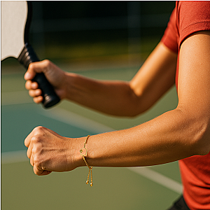 Gold Pickleball Paddle Adjustable Bracelet- Pick Style
