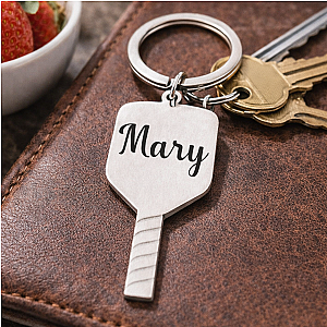 Personalized Pickleball Paddle Keychain