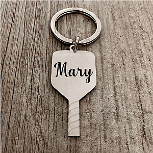 Personalized Pickleball Paddle Keychain