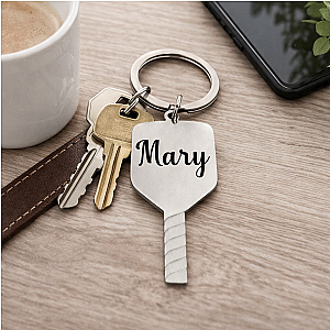 Personalized Pickleball Paddle Keychain