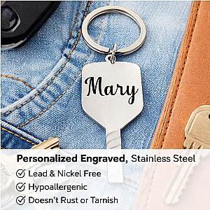 Personalized Pickleball Paddle Keychain