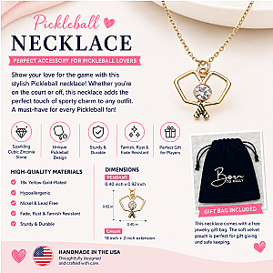 Paddle Perfect Pickleball Pendant- Gold