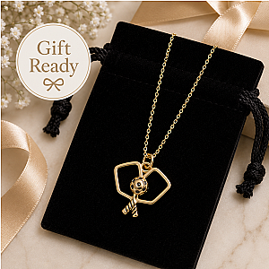 Pickleball Double Paddle Necklace - Gold
