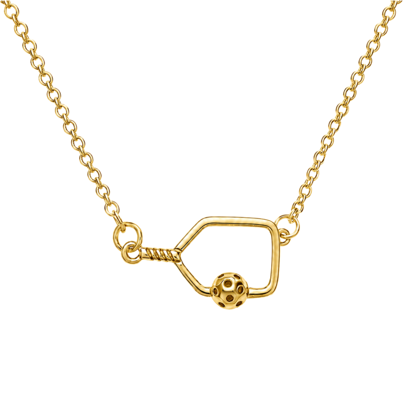 Pickleball Passion Pendant Necklace - Gold