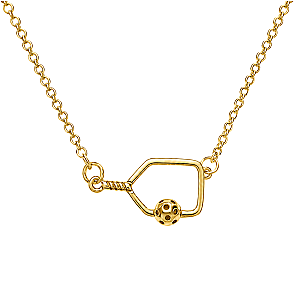 Pickleball Passion Pendant Necklace - Gold