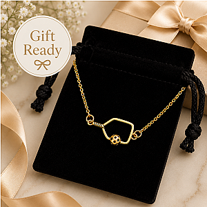 Pickleball Passion Pendant Necklace - Gold