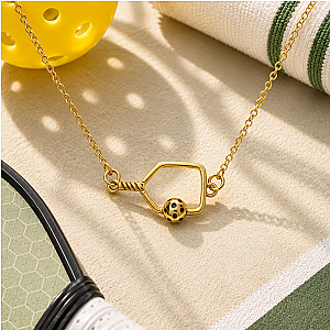 Pickleball Passion Pendant Necklace - Gold