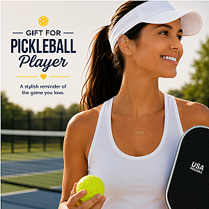 Pickleball Passion Pendant Necklace - Gold