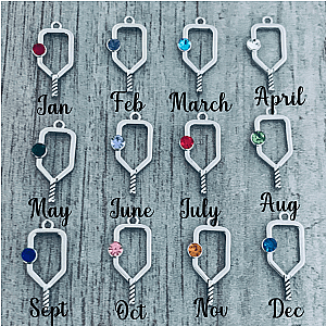Pickleball Birthstone Charm Necklace