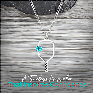 Pickleball Birthstone Charm Necklace