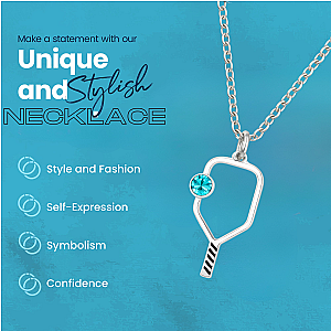 Pickleball Birthstone Charm Necklace