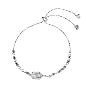 Beaded Pickleball Rhinestone Slider Bracelet - Pick Style